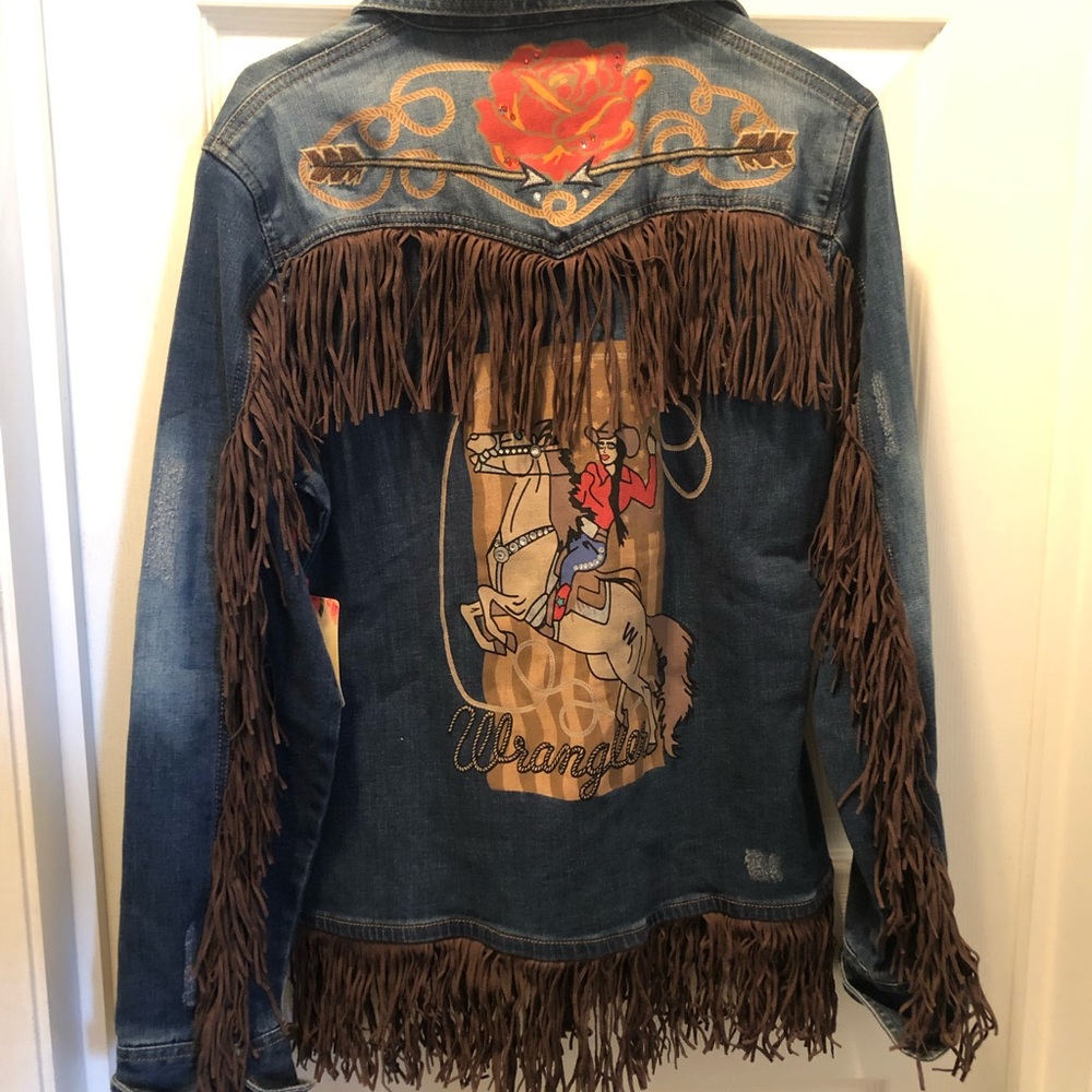 Wrangler Rodeo Quincy Western Jacket Large Fringe